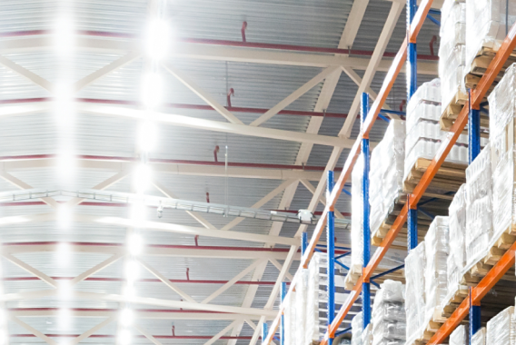 LED lighting in warehouse