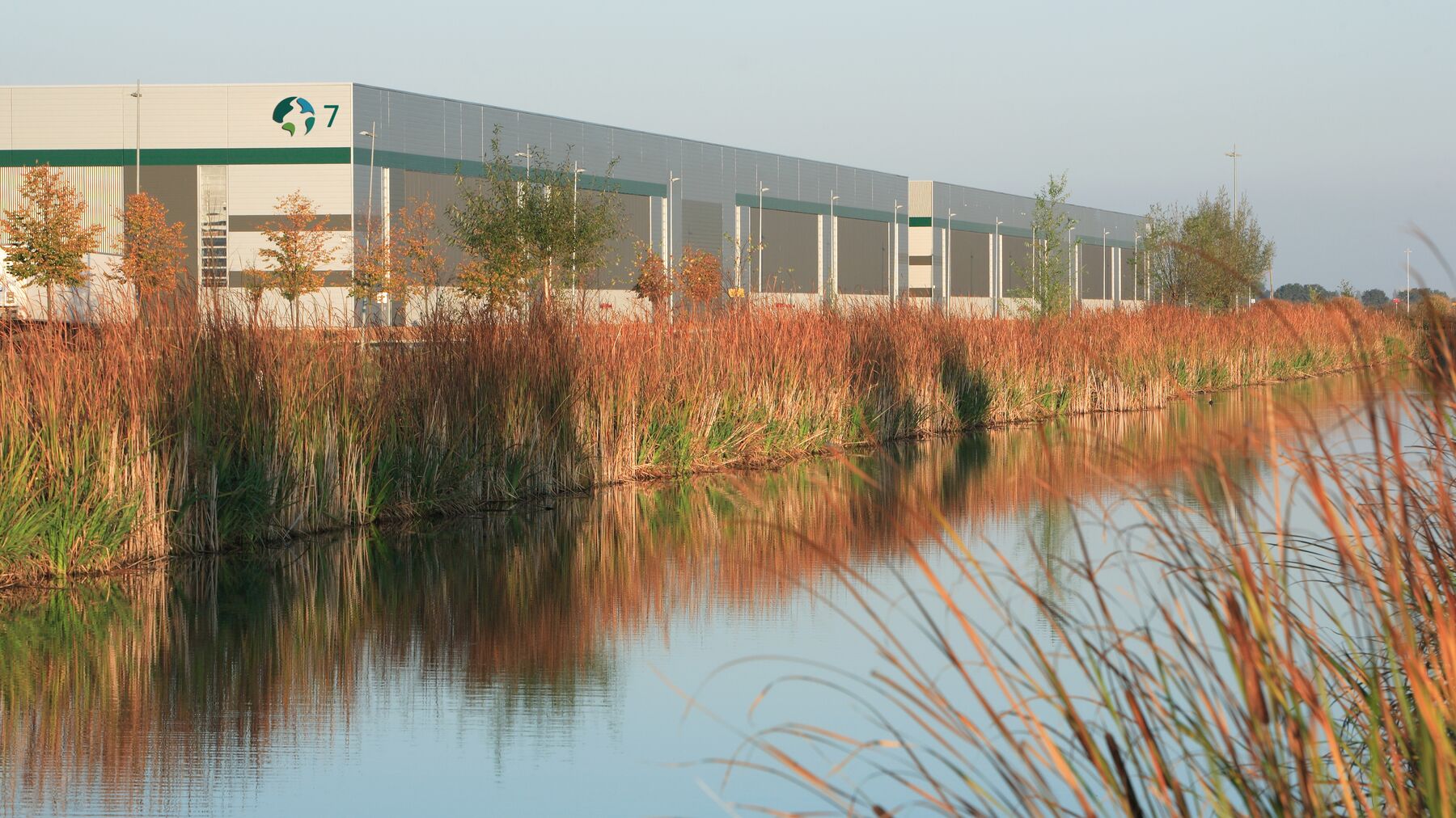 Prologis warehouse next to the river side